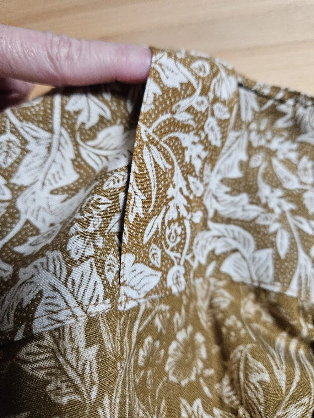 Anthropologie Brown Floral Grommet Curtain Panel